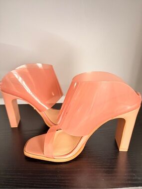 42 GOLD Coral High Block Heel Slide Sandals
